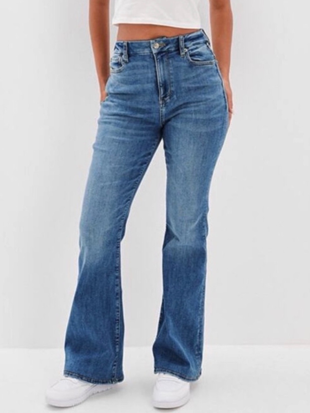 American Eagle Curvy Super High Rise Flare Jeans Womens 10 - Inseam 31”